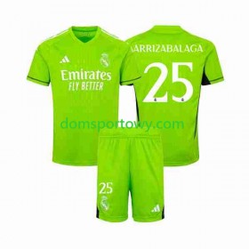 Koszulka Real Madryt Kepa Arrizabalaga 25 Bramkarska Dziecięcy Domowe Koszulki Piłkarskie 2023-2024 Krótki Rękaw